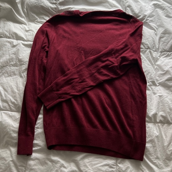 Croft & Barrow Mens Burgundy & Gray Argyle Lightweight V-Neck Sweater Small - Picture 9 of 9